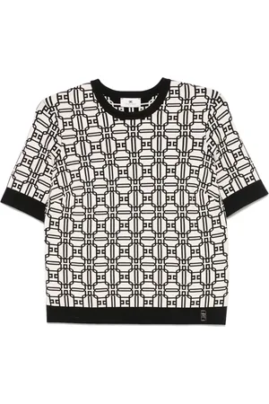Elisabetta Franchi T-Shirt aus Logo-Jacquard