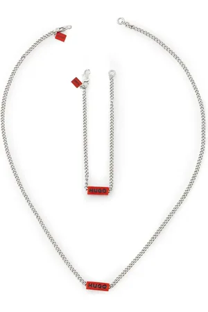HUGO BOSS Set aus Halskette und Armband mit Logo-Anhänger
