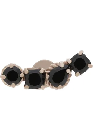 Dolce & Gabbana Einzelner 18kt Weißgoldohrring mit schwarzem Spinell