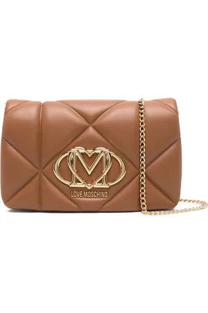 Moschino Kleine Schultertasche mit Logo-Schild