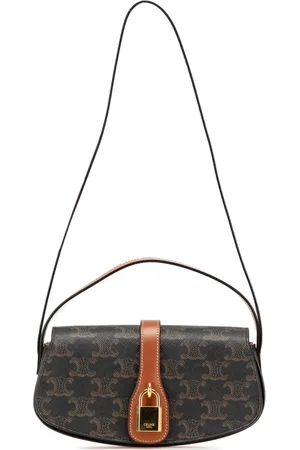 Céline 2022 Triomphe Tabou Clutch aus beschichtetem Canvas mit Riemen