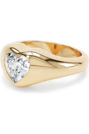LOEV 14kt Curve Gelbgoldring mit Diamanten