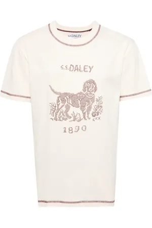 S.S. Daley T-Shirt mit Hundestickerei