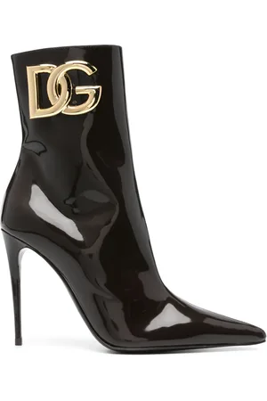 Dolce & Gabbana Stiefeletten aus Lackleder 100mm