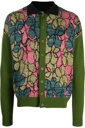 Rassvet Cardigan mit Intarsien-Blumenmuster