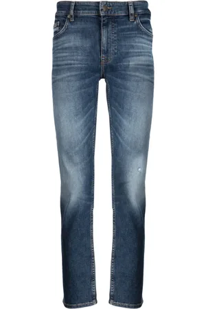 HUGO BOSS Gerade Jeans mit Stone-Wash-Effekt