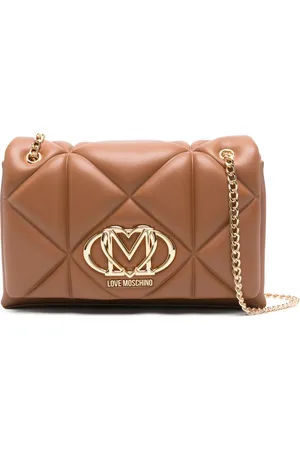 Moschino Mittelgroße Schultertasche mit Logo-Schild