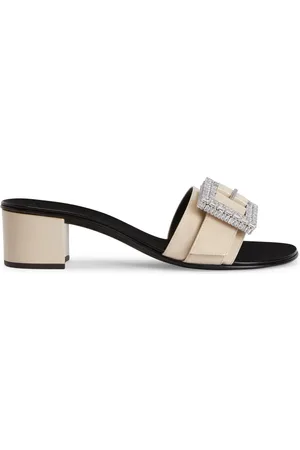 Giuseppe Zanotti Miss Buckle Mules mit Kristallen 40mm