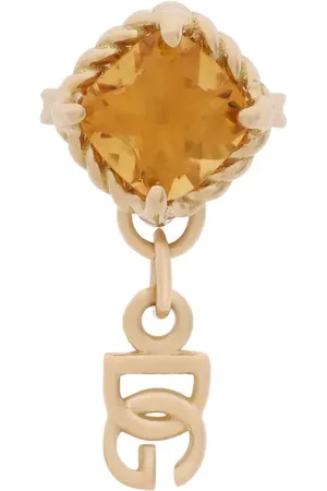 Dolce & Gabbana Einzelner 18kt Gelbgoldohrring mit Zitrin
