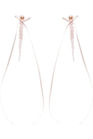 Simone Rocha Slim Bow Ribbon Hängeohrringe