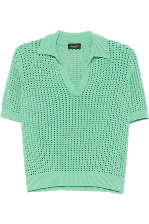 Roberto Collina Poloshirt mit Lochstrickmuster
