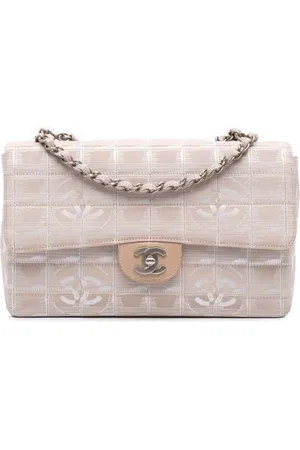 CHANEL 2002-2003 mittelgroße New Travel Line Single Flap Schultertasche aus Nylon