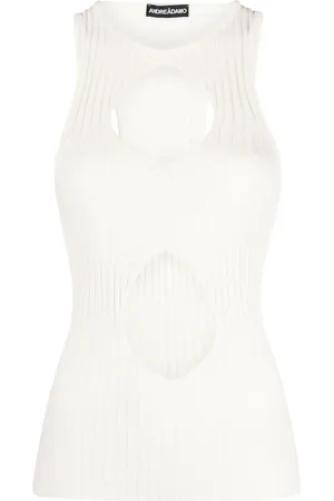 ANDREADAMO Geripptes Stricktop mit Cut-Out