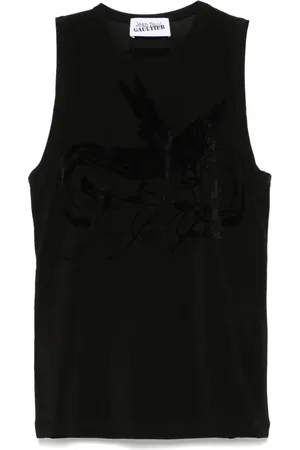Jean Paul Gaultier Oberteil mit geflocktem Logo