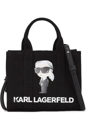 Karl Lagerfeld Tote Bag aus Canvas mit Figuren-Print