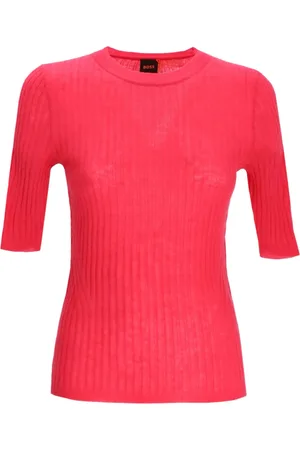 HUGO BOSS T-Shirt aus geripptem Strick