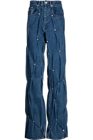 Kusikohc Gerade Jeans mit Nieten
