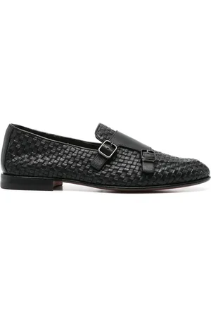 santoni Monk-Schuhe aus gewebtem Leder