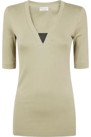 Brunello Cucinelli T-Shirt mit V-Ausschnitt