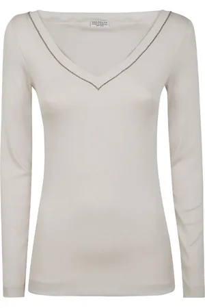 Brunello Cucinelli T-Shirt mit V-Ausschnitt