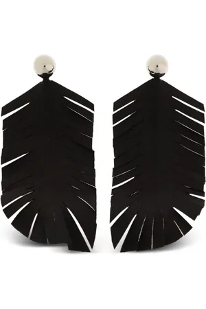 Marni Black Feathers Ohrringe