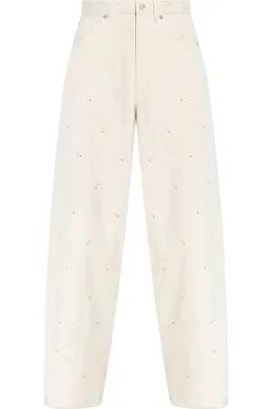Marni Bestickte Wide-Leg-Jeans