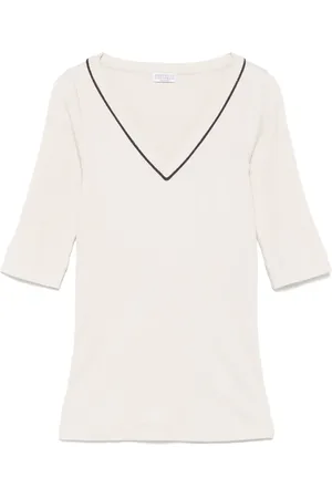 Brunello Cucinelli T-Shirt mit V-Ausschnitt
