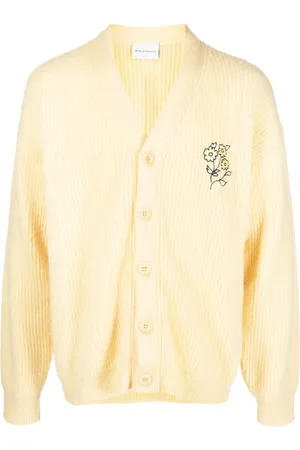 Drôle de Monsieur Gerippter Cardigan mit Blumenstickerei