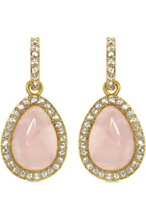 Oscar de la Renta Cabochon Hängeohrringe mit Quarz