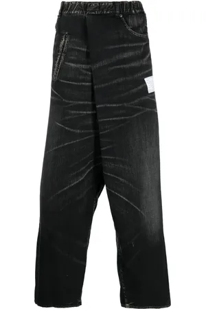 Maison Mihara Yasuhiro Wide-Leg-Jeans mit Tragefalten