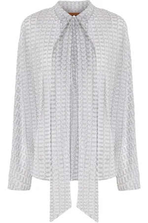 Missoni Lamé-Bluse mit Schärpenkragen