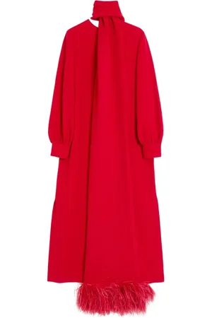 VALENTINO GARAVANI Midikleid mit Federbesatz