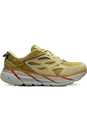 Hoka One One Clifton L "Golden Lichen" Sneakers aus Wildleder