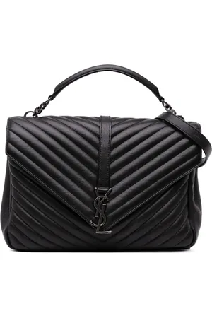 Saint Laurent 2016 große Chevron Monogram College Satchel-Tasche aus Schafleder