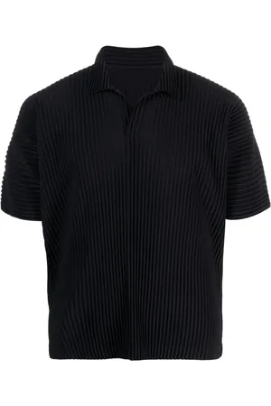 Issey Miyake Plissiertes Poloshirt