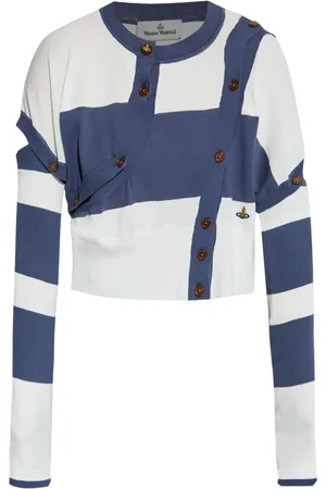 Vivienne Westwood Gestreifter Cropped-Cardigan mit Knopfdetail