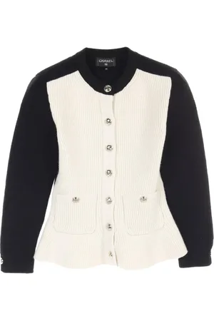 CHANEL 1986-1988 zweifarbiger Cardigan
