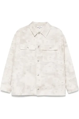 Maison Kitsuné Hemdjacke mit Daisy Field-Print