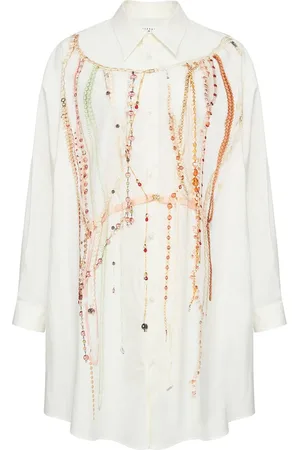 Maison Margiela Hemdkleid mit Perlendetail