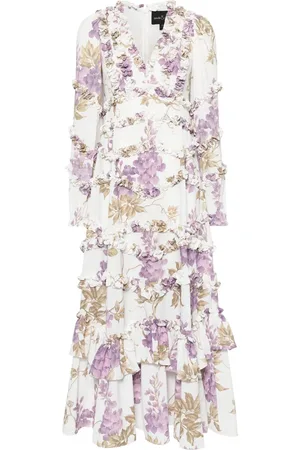 Needle & Thread Wisteria Krepp-Abendkleid mit V-Ausschnitt
