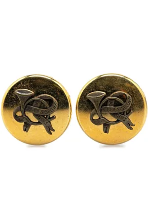 Hermès 20th Century vergoldete Horn Sellier Ohrclips