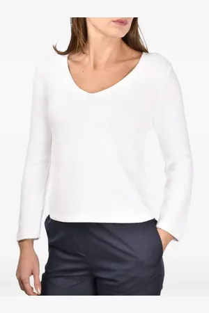 Gran Sasso Langarmshirt mit V-Ausschnitt