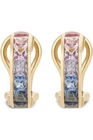 Dolce & Gabbana 18kt Rainbow Gelbgold-Hängeohrringe mit Saphir und Diamant
