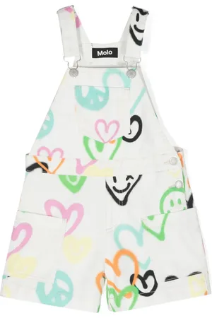 Molo Amba Jeans-Latzhose mit Herz-Print