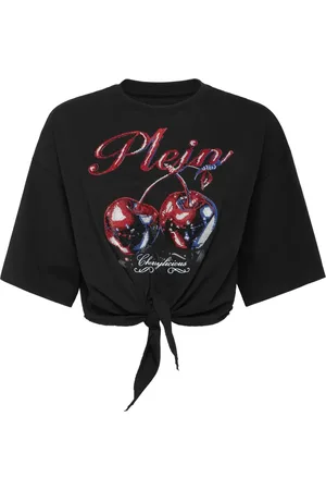 Philipp Plein Cropped-T-Shirt mit Kirschenprint