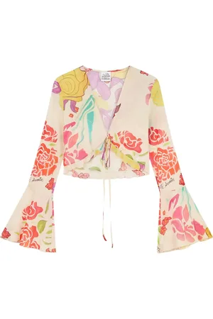Donde Esteban Cropped-Bluse mit Blumen-Print