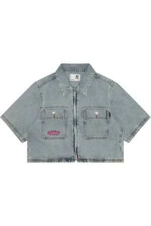 A Bathing Ape Cropped-Hemd mit Reißverschluss