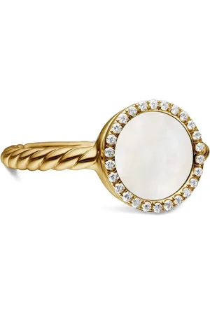 David Yurman 18kt Petite DY Elements Gelbgoldring mit Diamanten 11,3mm