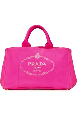 Prada 2013-2024 große Canapa Satchel-Tasche aus Canvas mit Logo
