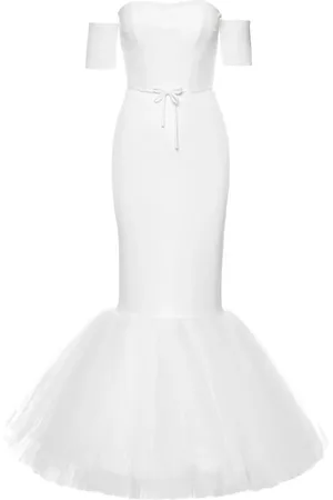 Ana Radu Schulterfreies Kleid mit Meerjungfrauen-Print